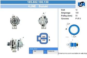 BV PSH ГЕНЕРАТОР SUZUKI 100A ГЕНЕРАТОР