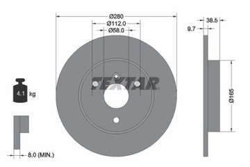 TEXTAR 92155503 ДИСК ТОРМОЗНОЙ