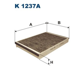 ФИЛЬТР, ВЕНТИЛЯЦИЯ СТОРОНЫ ПАССАЖИРА ФИЛЬТРON K 1237A