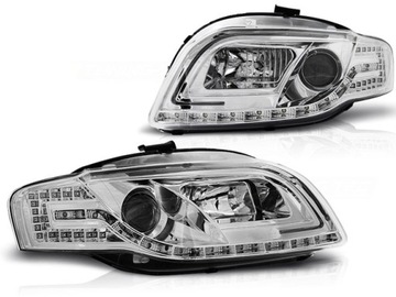 ФАРИ ФАРИ AUDI A4 B7 04-08 LED (СВІТЛОДІОД) TUBE CHROME