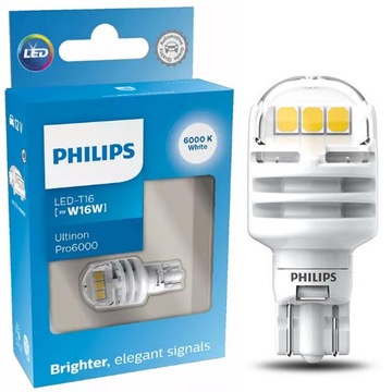 PHILIPS ЛАМПОЧКА ЗАДНЕГО ХОДА LED (СВЕТОДИОД ) W16W PRO6000 6000K