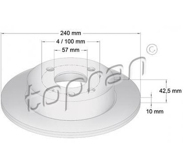 HANS PRIES ДИСК ТОРМОЗНОЙ OPEL ASTRA G/H