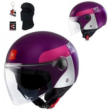 ШЛЕМ MT STREET S INBOARD PURPLE/WHITE FIOLETOWY РОЗОВОЕ БЕЛИЙ 