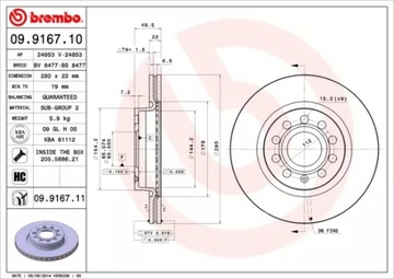 ДИСК ТОРМОЗНОЙ 280MM