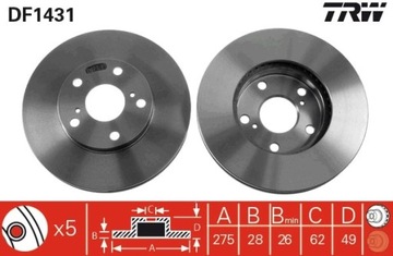 ДИСК ТОРМОЗНОЙ TOYOTA ПЕРЕД AVENSIS DF1431