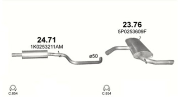 ГЛУШИТЕЛЬ ГЛУШИТЕЛЬI SEAT ALTEA КОВЕЛЬ