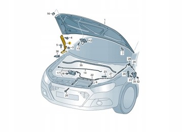 ЗАВЕСА КАПОТА VW SCIROCCO III ПРАВОЕ