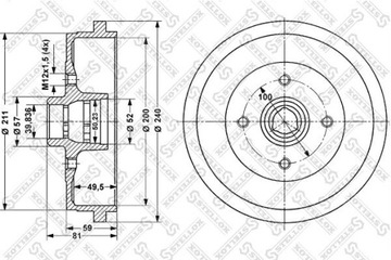 БАРАБАН ТОРМОЗНОЙ VW PASSAT B2 1.8 86-88