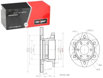 ДИСКИ ТОРМОЗНЫЕ ТОРМОЗНЫЕ 2 ШТУКИ. IVECO 35C S 04- 290X22 MAXGEAR