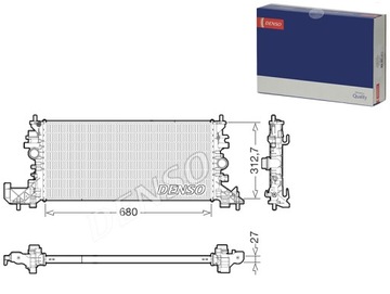РАДИАТОР ДВИГАТЕЛЯ ВОДЫ OPEL ASTRA K 1.0-1.6D 06.15- DENSO