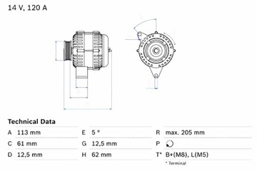 BOSCH ГЕНЕРАТОР ALFA ROMEO 159 FIAT BRAVO II CROMA GRANDE PUNTO