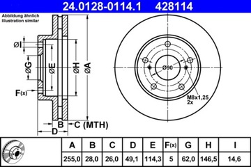 ATE 24.0128-0114.1 ДИСК ТОРМОЗНОЙ