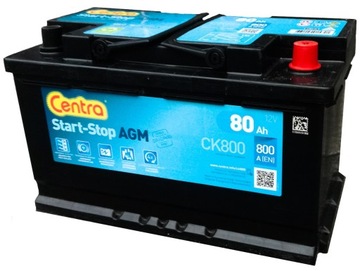 АККУМУЛЯТОР CENTRA CK800 AGM 80AH/800A 12V P+