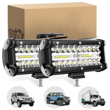 ФАРА 2X РАБОЧАЯ 40 LED (СВЕТОДИОД ) ПРОТИВОТУМАНКА 120W 12V 24V IP67