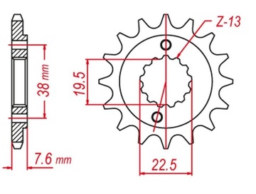 GROSSKOPF АКЦІЯ ЗУБЧАТКА ПЕРЕДНЯ 2116 15 SUZUKI LTR 450 '06-'10, LTZ 400