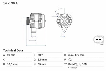 BOSCH ГЕНЕРАТОР HONDA ACCORD VI 1.6-2.3 03.97-06.03