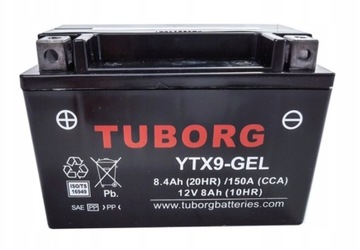 АККУМУЛЯТОР GEL TUBORG YTX9-GEL 8AH 150A ГЕЛЕВИЙ