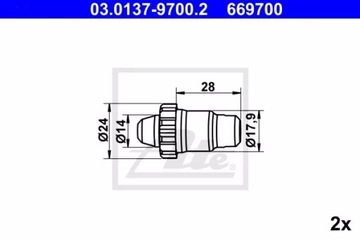 ATE 03.0137-9700.2 КОМПЛЕКТ АКСЕСУАРОВ, КОЛОДКИ ТОРМОЗНЫЕ ТОРМОЗА СТОЯНОЧНОГО