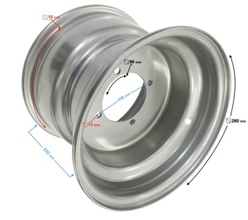 ДИСК ЗАДНЯЯ СЕРЕБРЯНАЯ 10X8 (110MM) ATV