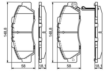 BOSCH 0 986 461 142 КОЛОДКИ ТОРМОЗНЫЕ