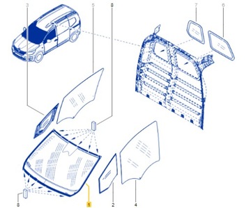 СТЕКЛО ЛОБОВОЕ ПЕРЕД RENAULT KANGOO III 21-