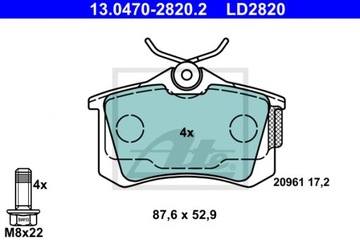 КОЛОДКИ ТОРМОЗНЫЕ ATE CERAMIC ATE 13.0470-2820.2