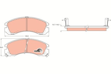 КОЛОДКИ ТОРМОЗНЫЕ - КОМПЛЕКТ COTEC GDB1126