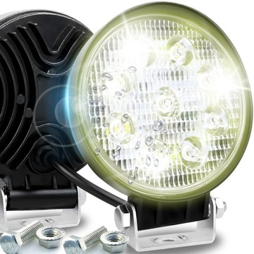 ФАРА 9 LED (СВЕТОДИОД ) ПРОТИВОТУМАНКА РОБОЧИЙ ПРОЖЕКТОР 27W 12V 24V