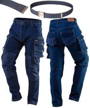 ШТАНЫ ROBOCZE DENIM УСИЛЕНЫЕ РАЗМЕР L NEO TOOLS 81-228 + РЕМЕНЬ 81-901