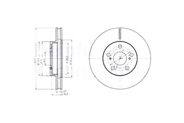 DELPHI ДИСКИ ТОРМОЗНЫЕ ТОРМОЗНЫЕ 2 ШТУКИ. ПЕРЕД LEXUS CT TOYOTA PRIUS 1.8H 06.08-