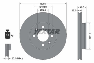 TEXTAR 92164703 ДИСК ТОРМОЗНОЙ