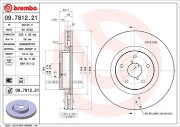 ДИСК ТОРМОЗНОЙ ПЕРЕДНЯЯ SUBARU IMPREZA WRX 05-