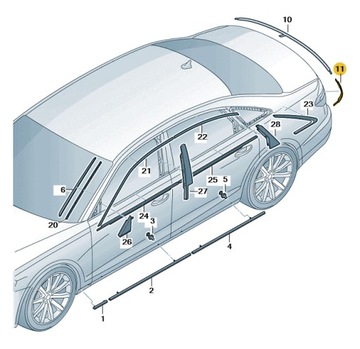 НАКЛАДКА ДЕКОРАТИВНЫЙ ЗАДНЕГО ФАРИ ЛЕВАЯ СТОРОНА AUDI A8 D5 ASO ORYGNIAŁ НОВЫЙ