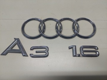 AUDI A3 8L 8P ЗНАЧЕК ЭМБЛЕМА KÓŁKA + A3 1,6