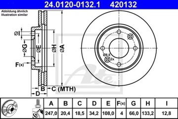 24.0120-0132.1 ДИСК HAM.PRZOD PEUGEOT 206 98-