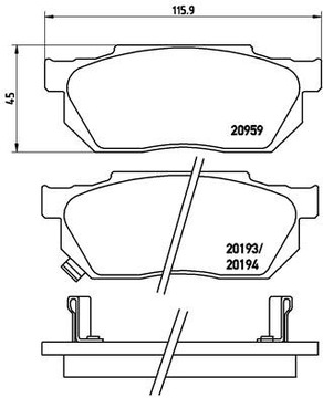 КОЛОДКИ HAM. ПЕРЕДНЯЯ HONDA CIVIC 87-91 Z ДАТЧИК.