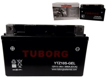 АККУМУЛЯТОР TUBORG YTZ10S-GEL 12V 9AH 200A ЗАМЕНИТЕЛЬ YUASA VARTA EXIDE