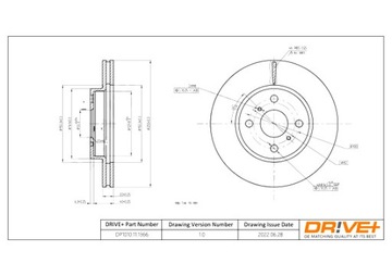 DRIVE+ ДИСКИ ТОРМОЗНЫЕ ТОРМОЗНЫЕ 2 ШТУКИ. ПЕРЕД TOYOTA YARIS 1.0B 10- ВЕНТИЛИРУЕМЫЕ