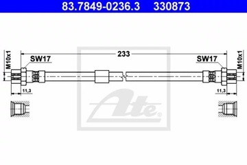 ПАТРУБОК ТОРМОЗНОЙ GIĘTKI VW TOURAN 06- ATE