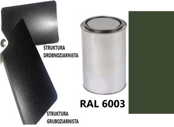 STRUKTURA DROBNOZIARNISTA RAL 6003 PÓŁMAT DO PLASTIKU METALU AKRYL 1L