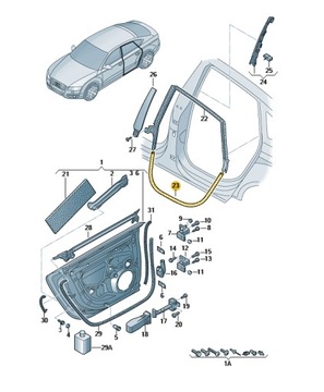 УПЛОТНИТЕЛЬ ДВЕРЬ WEWNĘTNA НИЗ AUDI A7 C7 ЗАД