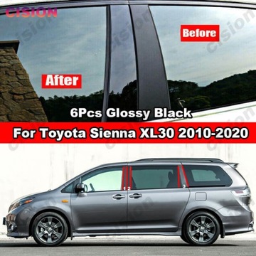 ДЛЯ TOYOTA SIENNA XL30 Z WŁÓKNA WĘGLOWEGO OKNO DRZ