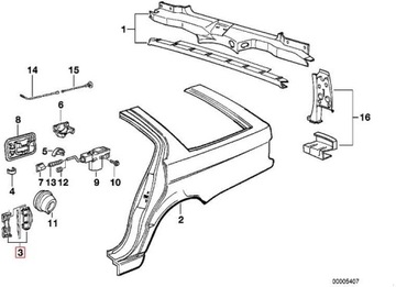 OE BMW ЗАВІСА ЛЮЧКА ЗАЛИВНОЇ ГОРЛОВИНИ ПАЛИВА BMW 5 E34 7 E32