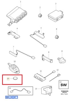 VOLVO C30 C70 S40 V50 БАТАРЕЯ ПУЛЬТ КЛЮЧА OE