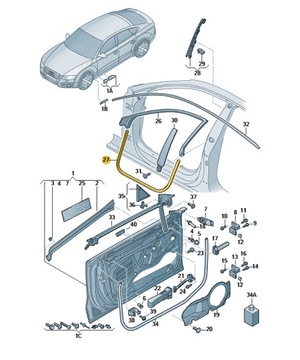 УПЛОТНИТЕЛЬ ДВЕРЬ WEWNĘTNA НИЖНЯЯ AUDI A7 C7 ASO