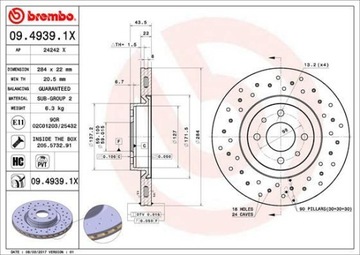 ДИСК ГАЛЬМІВНИЙ BREMBO 09.4939.1X