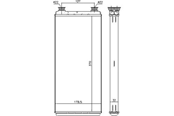 NISSENS ОБОГРЕВАТЕЛЬ 179X370X32MM MAN TGA TGL I TGM I TGS I TGX I