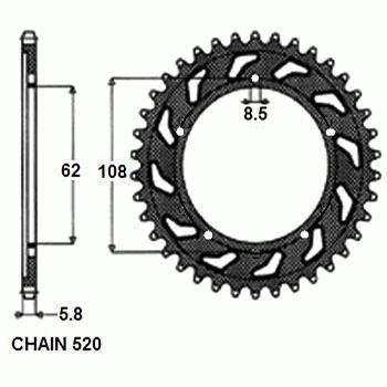 ZEBATKA NAPEDZANA STAHL SUNSTAR SUNR1-3100-39