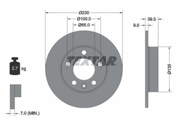 TEXTAR ДИСК HAM. VW T. GOLF 4 97-