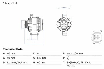 BOSCH ГЕНЕРАТОР HONDA CR-V 2.0 01-